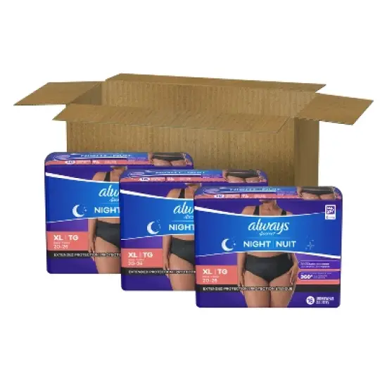 Always Discreet Night Black Women's Incontinence Underwear - Maximum - XL - 16ct/3pk image {9}