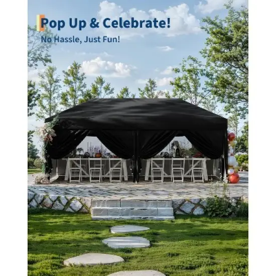 10x20FT Heavy Duty Canopy Tent - Commercial Pop Up Shelter w/6 Walls, UPF 50+, Waterproof image {3}