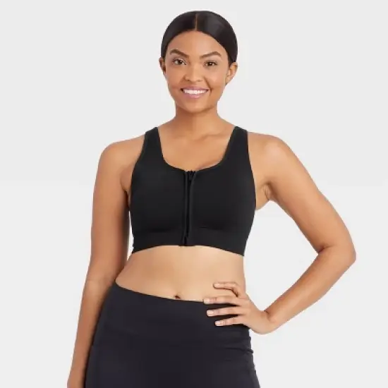 Women's Medium Support Seamless Zip-Front Sports Bra - All in Motion&trade; image {2}