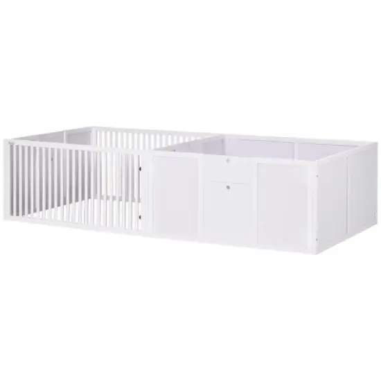 PawHut 81" x 40" Whelping Box for Dogs Built for Mother's Comfort, Newborn Puppy Supplies, Puppy Playpen with Adjustable Height Entrance Door image {3}