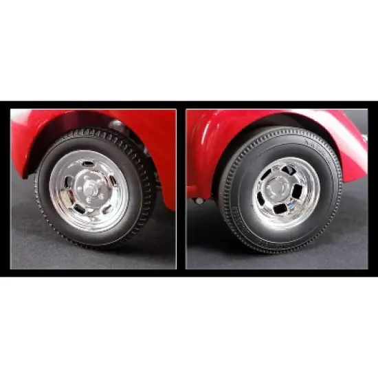 Polished Drag Wheels and Tires 4 pcs Set from 1941 Gasser 1/18 by Acme image {1}