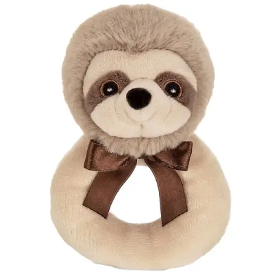 Bearington Baby Lil' Speedster, 5.5 Inch Sloth Plush Stuffed Animal Soft Ring Rattle, Sloth Baby Stuff image {6}