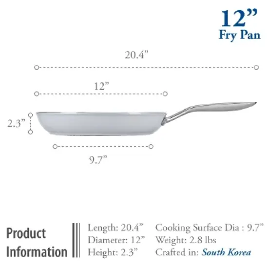 TECHEF CeraTerra - 12" Ceramic Nonstick Frying Pan with Cover image {5}