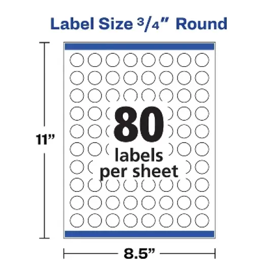 Avery Printable Self-Adhesive Permanent 3/4" Round ID Labels 3/4"dia. Clear 400/Pk 4222 image {6}