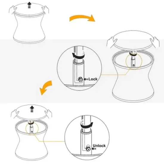5-Piece Outdoor Patio Furniture Set with PP Rope Weaving Chairs, Pop-Up Cool Bar Table, and Acacia Wood Feet image {8}