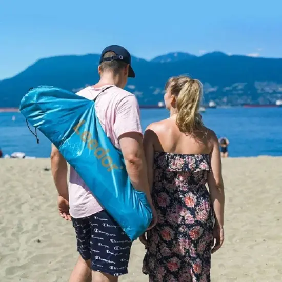 Leedor Outdoor Automatic Pop Up Sun Shade Canopy 4 People Beach Shelter Tent Light Teal Blue image {4}