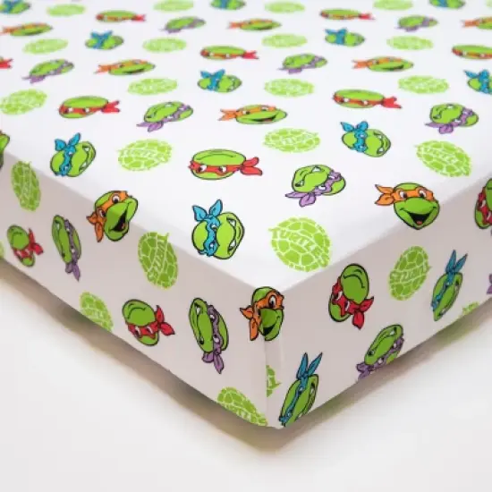NoJo Teenage Mutant Ninja Turtles 4 Piece Toddler Bed Set - Includes a Comforter, Fitted Bottom Sheet, Flat Top Sheet, Reversible Pillowcase image {2}