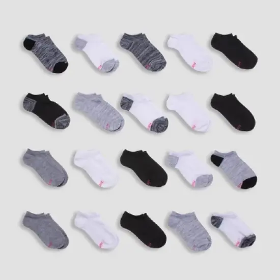 Hanes Girls' 20pk No Show Socks - Colors May Vary image {2}