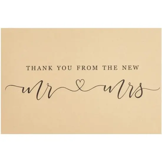 120-Count Wedding Thank You Cards with Kraft Paper Envelopes Bulk, Mr & Mrs Thank You Notes, 4" x 6" image {4}