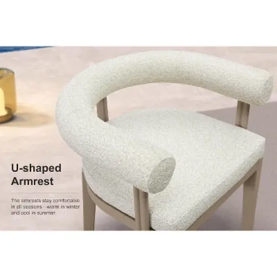 PURPLE LEAF Patio Dining Set Luxury Modern Conversation Set Aluminum Large Rectangle Dining Table and Chairs image {4}