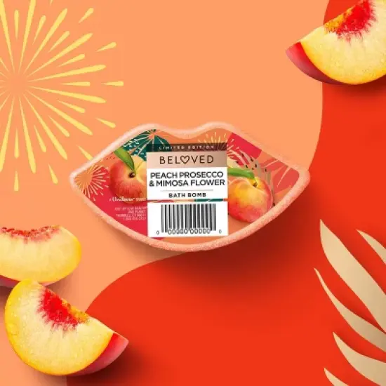 Beloved Peach Prosecco & Mimosa Flower Bath Bomb 4.6oz image {2}