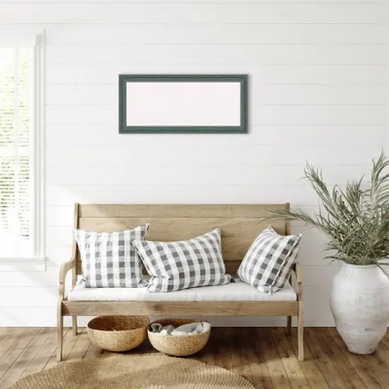 33"x15" Upcycled Wood Frame White Cork Board Teal/Gray - Amanti Art: Bulletin Board, Wall Mounted, Office Decor image {4}