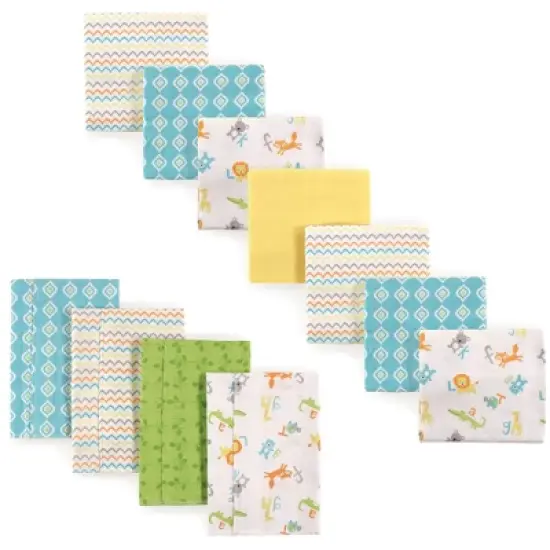 Luvable Friends Infant Boy Cotton Flannel Burp Cloths and Receiving Blankets, 11-Piece, Abc, One Size image {1}