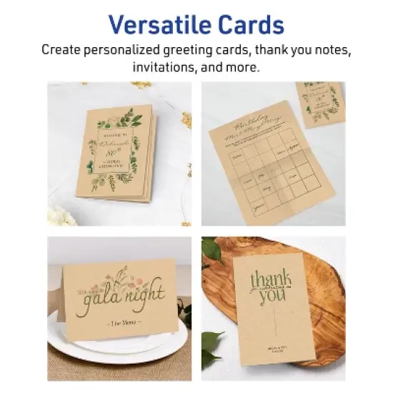 Avery Printable Note Cards, 4.25" x 5.5", Kraft Brown, 20ct image {2}