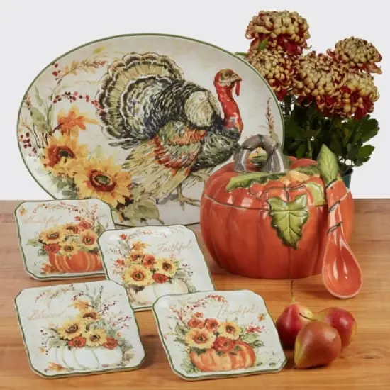 Set of 4 Harvest Morning Canape Dining Plates - Certified International image {5}