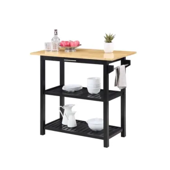 Designs2Go 3 Tier Butcher Block Kitchen Prep Island with Drawer - Breighton Home image {2}