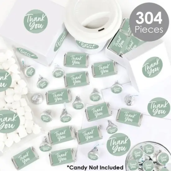 Big Dot of Happiness Sage Green Elegantly Simple  - Guest Party Favors Candy Favor Sticker Kit - 304 Pieces image {1}