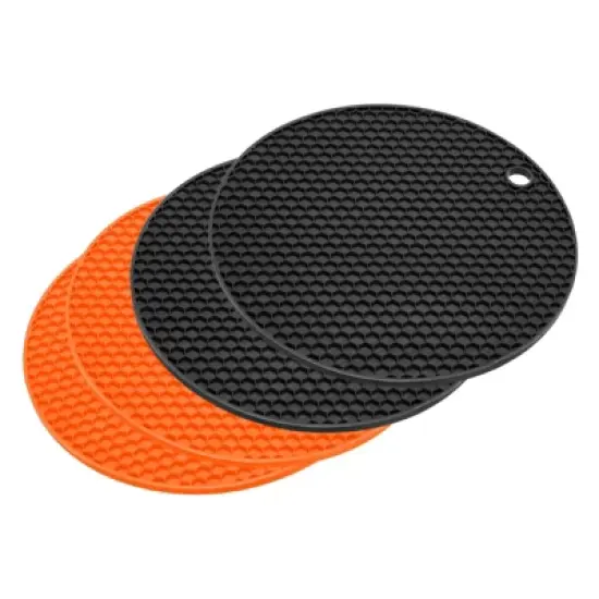 Unique Bargains Silicone Pot Holder Teapot Coaster Trivet Mat 4 Pcs image {18}