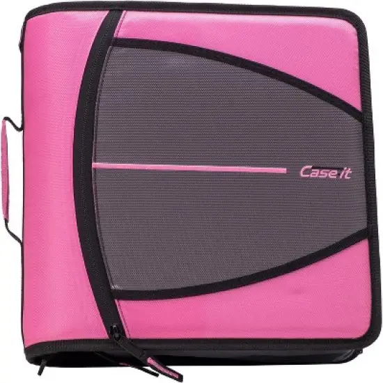 Case-it Might Zip Tab Zipper Binder, 3" O-Ring with 5-Color tab Expanding File Folder  - 600 Sheet Capacity image {6}