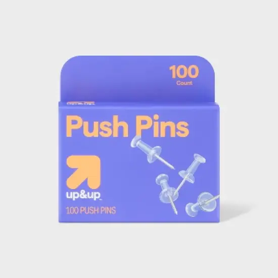 100ct Push Pins Clear - up&up&trade; image {3}