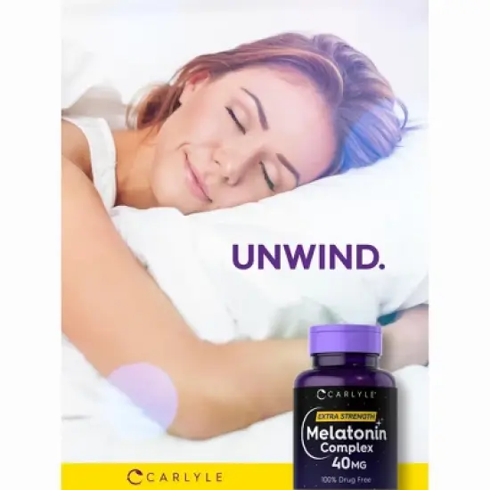 Carlyle Melatonin 40mg Complex | 150 Fast Dissolve Tablets | with Ashwagandha and Chamomile image {6}