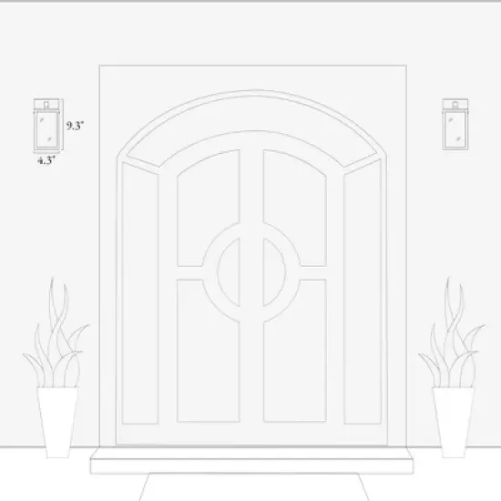 LNC Orlan 1-Light 9.3"H Modern Square Outdoor Wall Lights, Black with Clear Glass,2 Pack image {14}