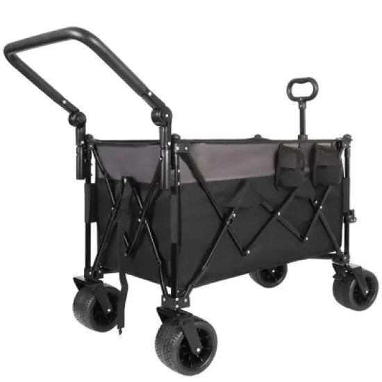 SKRAN Multi-Functional Push-Pull Folding Wagon Cart with Rotating Handle & 360&deg; All-Terrain Wheels,Large Capacity for Transport,Outdoor image {16}