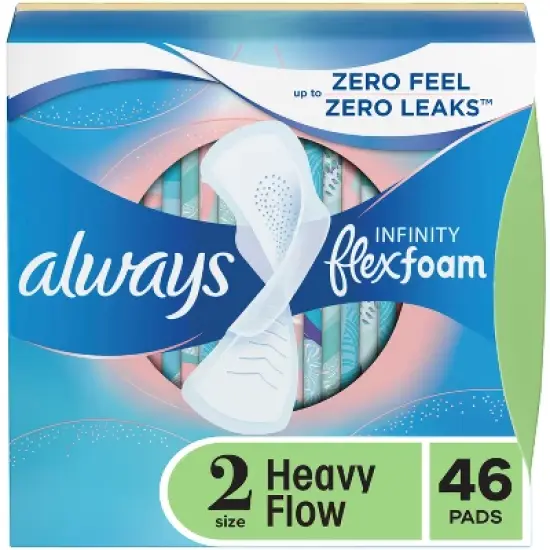 Always Infinity FlexFoam Pads for Women - Size 2 - Super Absorbency - Unscented image {11}