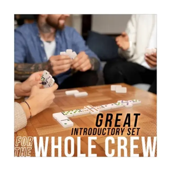 University Games Double 6 Basic Dominoes Board Game: Patterns, 1-4 Players, Game Time 20-40 Minutes, Storage Tin image {8}