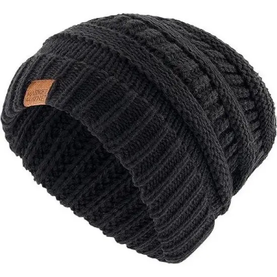 Market & Layne Women Chunky Knit Beanie Hat, Women Winter Hat image {4}