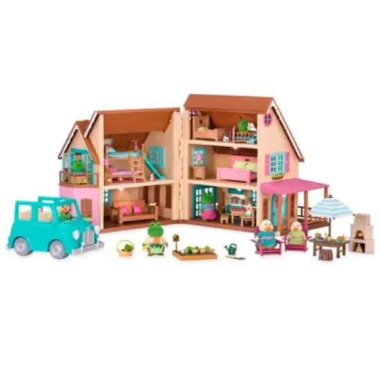 Li'l Woodzeez Toy House with Accessories 127pc - Honeysuckle Hillside Cottage image {1}