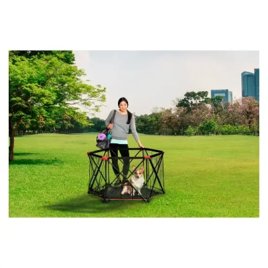 Carlson Red Six Panel Portable Cat and Dog Pen image {1}