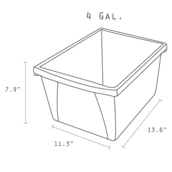 Storex 4 Gallon Recycling Bin, Blue image {2}