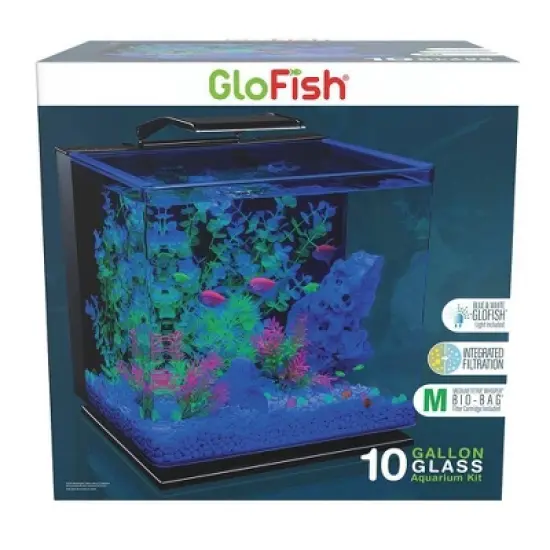 GloFish Glass Aquarium Kit 10gal Includes LED Decor and Filter Aquarium and Terrarium Tools image {15}