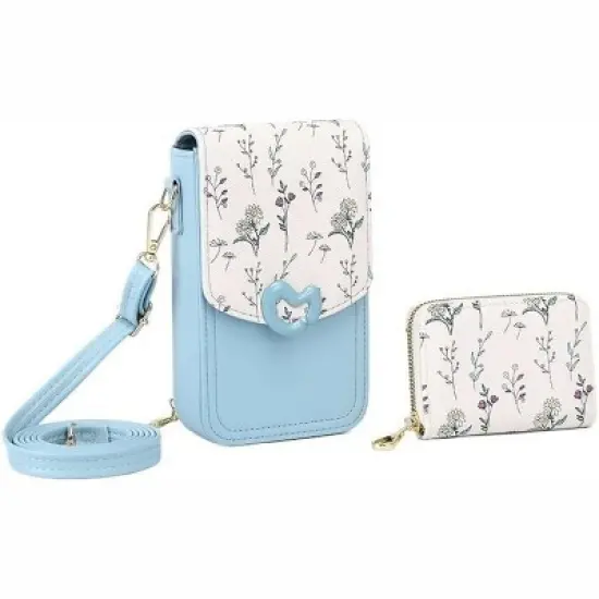 FATMOON Women's Leather Small Crossbody Cell Phone Bag - Adjustable Removable Strap Zipper Shoulder Handbag Purse with Mini Bag image {7}