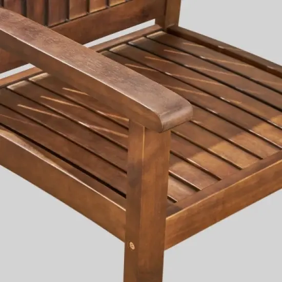 Fallon 7pc Acacia Wood Patio Dining Set: Weather-Resistant, 6 Arm Chairs - Christopher Knight Home image {5}