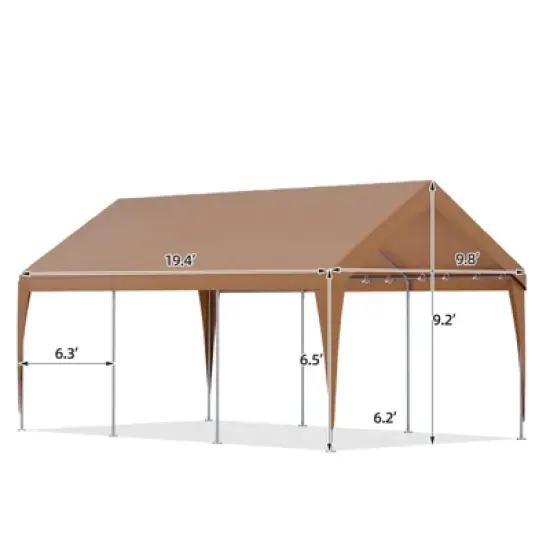 EROMMY 10 Ft X 20 Ft Carports Heavy Duty,Yellow image {1}