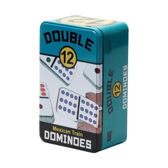 Double 12 Mexican Train Dominoes Board Game: University Games, Storage Tin, 1-8 Players, Instructions Included image {1}