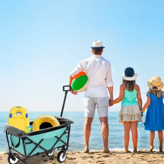 Minimeetall Multi-use Bag,Collapsible Foldable Wagon Cart Beach Wagon Heavy Duty Utility Cart Utility Wagon Grocery Cart green image {3}