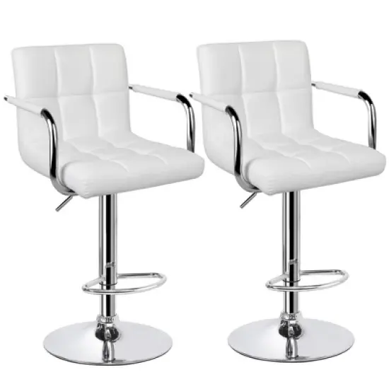Yaheetech 2PCS Swivel Adjustable Bar Stools with Large Steel Pedestal Base for Bar Counter image {8}