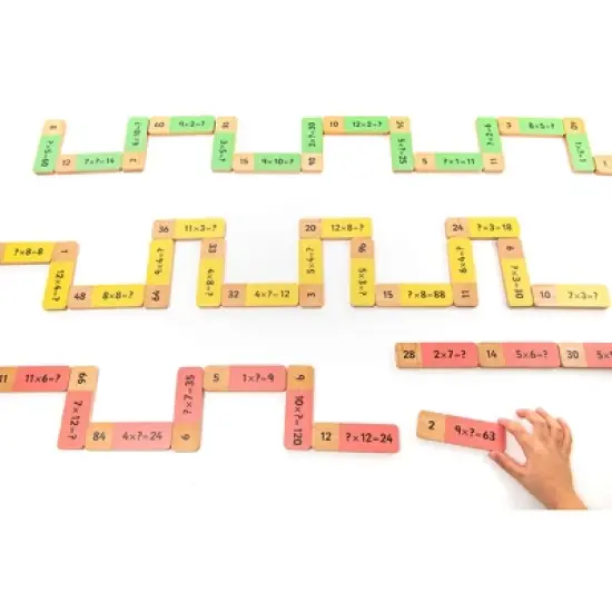 Educational Advantage Wooden Multiplication Dominoes image {1}