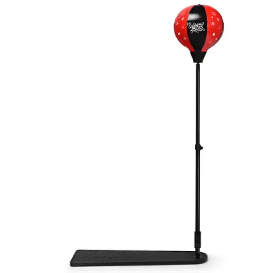 Costway Kids Punching Bag w/Adjustable Stand Boxing Gloves Boxing Set, Red image {9}