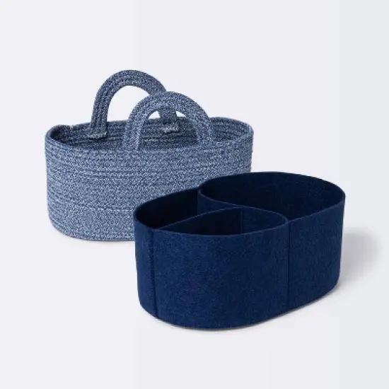 Coiled Rope Diaper Caddy with Dividers - Cloud Island&trade; Navy image {2}