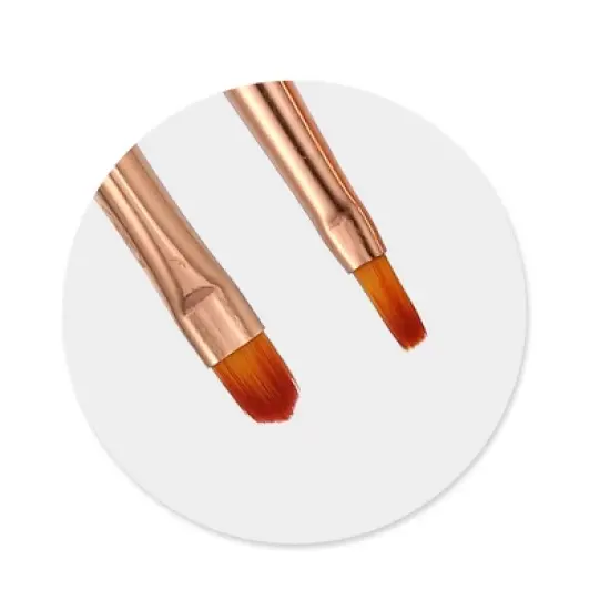 Unique Bargains DIY Manicure Double Ended Nail Art Brush Rose Gold Tone 1 Pc image {4}