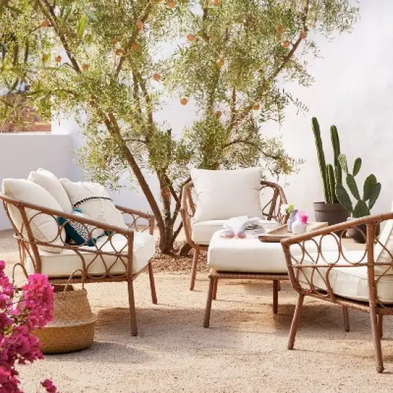 Britanna Oversized Patio Ottoman - Linen - Opalhouse&trade; image {3}