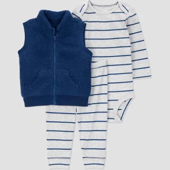 Carter's Just One You&reg; Baby Boys' 3pc Vest & Pants Set - Blue image {5}