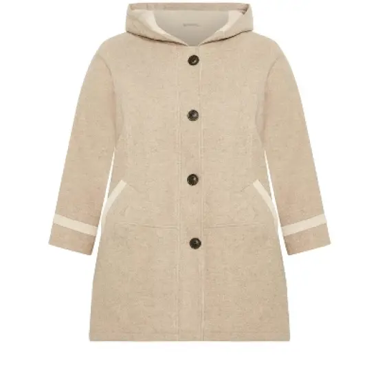 Women's Plus Size Cindy Faux Wool Coat - chocolate | AVENUE image {2}