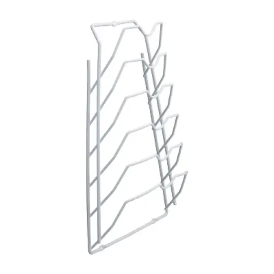 Organize It All Cabinet Door Lid Rack: Steel Kitchen Pot Rack, Under Cabinet Mount, White, 15.75" H x 18.11" D x 12.01" W image {1}