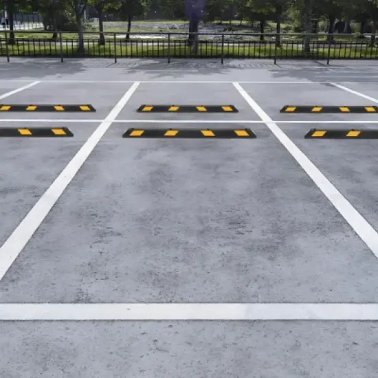 Parking Stoppers, 2 Pack 72'' Garage Wheel Stoppers - Heavy Duty Rubber Curb with Reflective Stripe, Installation Kit for Cars Trucks image {3}