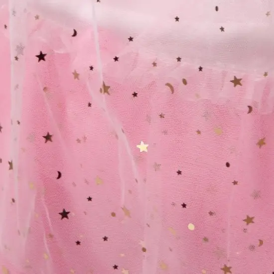 Badger Basket Sweet Dreams Round Doll Bassinet with Canopy and LED Lights - Pink/White/Stars image {5}